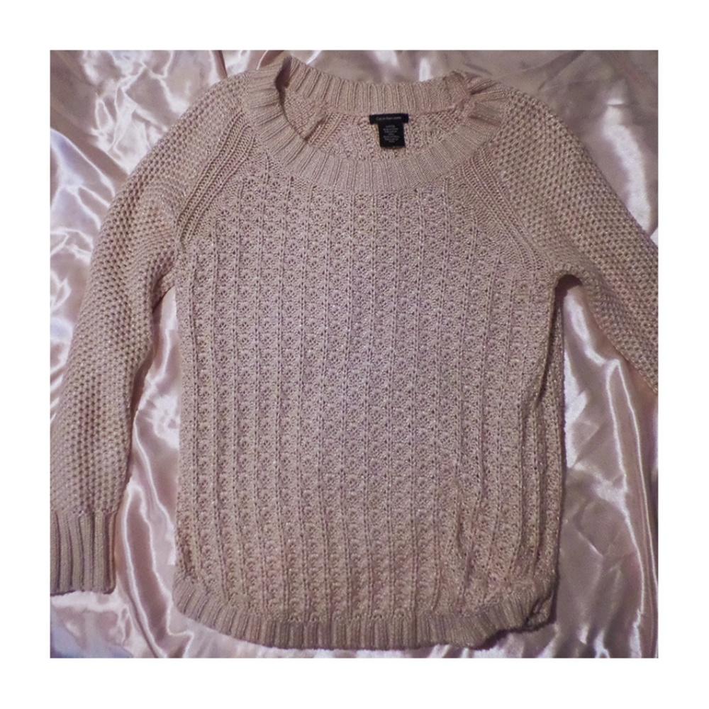 calvin klein pink crew neck sweater